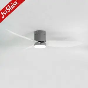 1stshine ceiling fan factory sale popular low noise white abs blade remote ceiling fan with led light