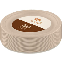 Vaisselle de restauration rapide verte personnalisée de 7 pouces Assiettes en papier de canne à sucre de bagasse jetables biodégradables dégradables écologiques