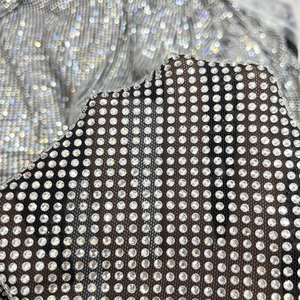 Va008 Tùy Chỉnh Sửa Chữa Nóng Rhinestone Lưới Vải Tinh Thể Rhinestone Đàn Hồi Lưới Lưới Cho Ăn Mặc - Product Image 5