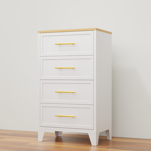 Mesitas de noche blancas de 4 cajones, mesita de noche para dormitorio con cómoda, muebles para el hogar, almacenamiento de Metal para sala de estar - Product Image 1