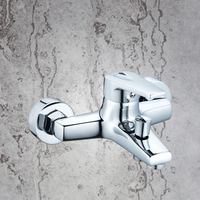 Chrome Fini Baignoire Bain Douche Mélangeur Eau Chaude Froide En Laiton Corps Robinets Noyau De Valve En Céramique Surface Polie pour Hôtels