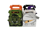 Boîtes d'emballage cadeau en papier pour enfants avec poignée Trick or Treat Sweet Candy Goodie Décorations Boîtes