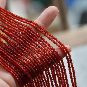 Natural <b>Red</b> Agate Round <b>Beads</b> 2mm Faceted Loose <b>Beads</b> For Jewelry Making - Product Image 4