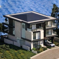 Villa préfabriquée construite avec des panneaux d'isolation thermique en ciment EPS