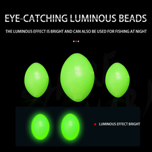 1000 pièces brillent dans le noir perles de pêche en plastique dur/souple ovale perles lumineuses <span class=keywords><strong>bouchon</strong></span> appâts de pêche plates-formes <span class=keywords><strong>truite</strong></span> accessoires - Product Image 4