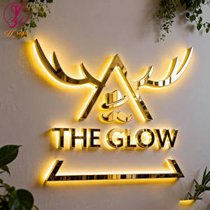 Lettres en bois rétroéclairées, lettres en acrylique, logo personnalisé, logo métallique, <span class=keywords><strong>panneau</strong></span> lumineux intérieur, adapté à la signalétique <span class=keywords><strong>de</strong></span> devanture <span class=keywords><strong>de</strong></span> magasin - Product Image 1