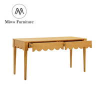 Bureau d'ordinateur moderne en bois massif frêne naturel avec tiroir, idéal pour chambre ou bureau, personnalisable