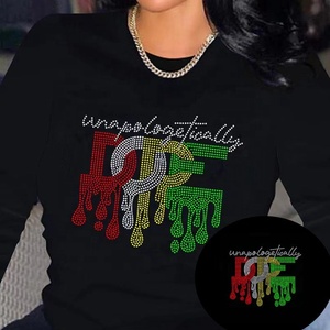 Bàn Ủi Kim Cương Giả Chữ Nhỏ Giọt Không Thể Tin Nổi Mới Trên Thiết Kế Họa Tiết Để Sử Dụng Quần Áo Cho Các Cô Gái Màu Đen Quyến Rũ - Product Image 1