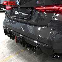 Diffuseur arrière en fibre de carbone sèche style BC pour BMW M3 G80 M4 G82 G83, kit de lèvres de pare-chocs arrière avec feux LED, amélioration 2021+