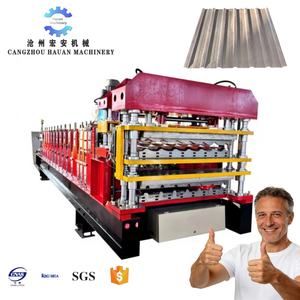 Equipo de procesamiento de tejas de acero de doble capa para cobertizos de estacionamiento, máquina perfiladora de doble capa totalmente automática - Product Image 1