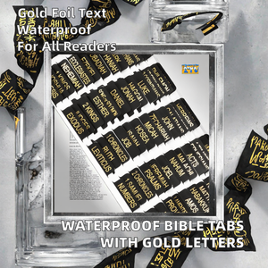 Autocollants adhésifs imperméables pour <span class=keywords><strong>Bible</strong></span> Anciens et Nouveaux Testaments avec lettres en feuille d'or noir pour hommes et femmes - Product Image 2