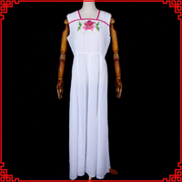 Robe de danse à manches aquatiques pour opéra chinois, tenue de scène Hua Dan pour femme, en polyester et rayonne, blanche