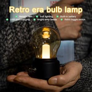 Lámpara LED, luz nocturna, retro, USB, recargable, bola de luz, luminaria, luces de escritorio, luces de mesa, lámpara decorativa portátil para mesita de noche - Product Image 4