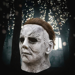 Masque d'<span class=keywords><strong>horreur</strong></span> d'Halloween pour homme Cowrie - Émulsion visage blanche Larmes Sanglantes + Coth, couvre-chef de luxe imprimé en typographie pour Cosplay et Carnaval - Product Image 3