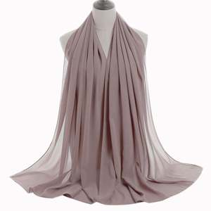 Foulard Hijab en Mousseline de Soie et Tissu Seersucker Perlé Uni en Polyester pour Femme, 50*180cm, Haute Qualité, Prix Bas, Idéal pour l'Exportation - Product Image 3