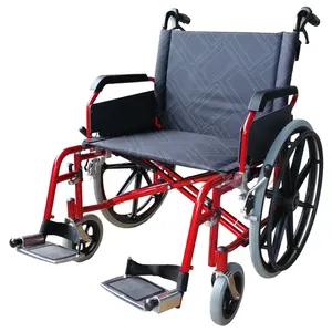 WH919Sヘビーデューティーアルミニウム折りたたみ式肥満手動車椅子障害者および高齢者向け折りたたみ式車椅子