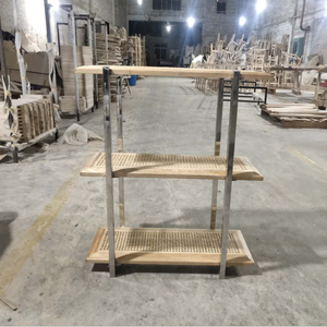 مطعم الأسرة ، فندق الفولاذ المقاوم للصدأ الروطان الجرف رف الكتب تخزين الرف - Product Image 3