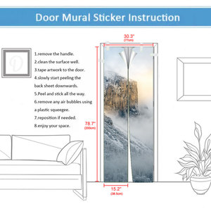 Custom Printed Waterproof Vinyl Door <b>Sticker</b> <b>Removable</b> <b>Wall</b> Art Decal for Personalized Home Decor for Room Demand Printing - Product Image 5