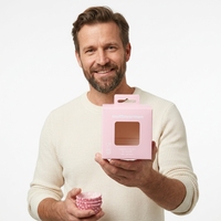 Boîte d'emballage écologique personnalisée avec boîte de carte blanche suspendue, boîte de fenêtre alimentaire personnalisée