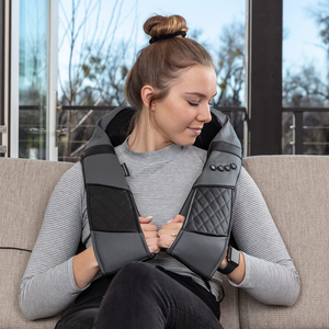 Pistolet de massage Shiatsu avec fonctions de pétrissage, de chaleur et de contrôle du temps pour soulager les douleurs musculaires du cou, des épaules et du corps entier, en cuir PU - Product Image 5