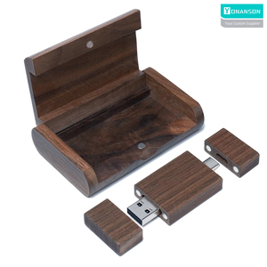 Memoria USB C OTG con Logotipo, Unidad Flash 2 en 1 Tipo C, Caja de Madera de Nogal, Unidad de Memoria Externa para Teléfono, Portátil y Ordenador - Product Image 2