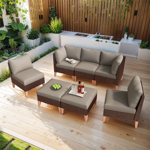 Meilleures ventes de canapés de jardin en extérieur, ensemble de patio en rotin imperméable, meubles de salon pour patios et jardins - Product Image 1