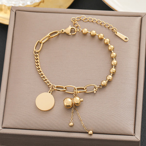 Wholesale Trendy Women's 18K Gold Plated <b>Charm</b> Bracelet <b>Bangles</b> Crystal Rhinestone Decorated Gift - Product Image 3