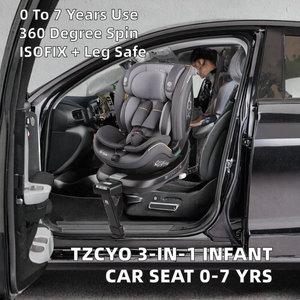 Seggiolino Auto Convertibile 3 in 1 per Bambini 0-7 Anni, Sedile di Sicurezza Girevole <span class=keywords><strong>ISOFIX</strong></span> ECE R129 con Gamba di Supporto, 36kg - Product Image 2