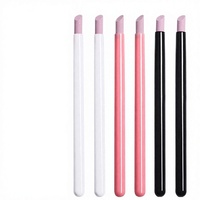 Poussoir à cuticules en plastique solide pour nail art, bâtonnet polissant pour bordures d'ongles, noir, blanc, rose, pièce unique, fourni par l'usine