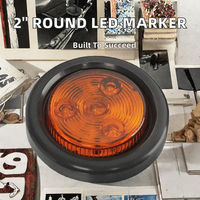 Feux de position latéraux LED rouges CarJacker 2 pouces avec passe-câble 12-24V, 4 projecteurs LED lumineux pour bateau, remorque, camion, camping-car