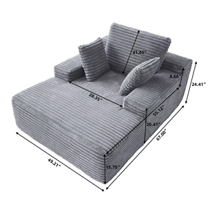 Canapé d'angle moderne de luxe en velours marron, sans structure, compressé sous vide, pour salon romantique, maison ou hôtel, en tissu éponge - Product Image 6