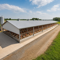 Bâtiment agricole préfabriqué en acier galvanisé pour l'entreposage du foin et des aliments, avec toit métallique