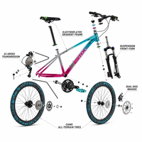 VTT MTBGO BMX Nouveau Modèle 26 Pouces Cadre en Acier 21 Vitesses Frein à Disque Jante Double Paroi 32H Léger