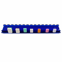 Support de Mahjong en acrylique de 20 pouces avec tige de poussée, support de Mahjong transparent bleu en forme d'éventail, accessoire de jeu de Mahjong portable et étanche