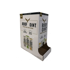 Exhibidores de Bebidas Plegables Personalizados para Punto de Venta, Exhibidores de Cartón Corrugado PDQ para Mostrador de Bebidas - Product Image 1