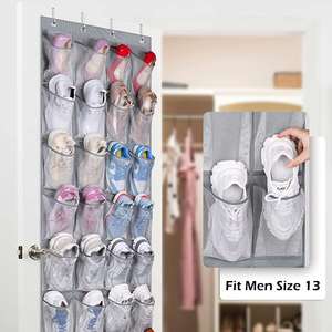 24-Pocket Hanging Wall Organizer Over-the-Door Fabric <b>Shoe</b> Storage Bag Sundries Set - Product Image 3