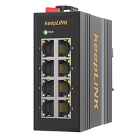 KeepLiNK KP-9000-45-8TXm 10/100Mbps POE Unmanaged Mini 8-Port Industrie-Switch IP40-Schutz für Außenbereich DIN-Schienenmontage 1,8G Kapazität