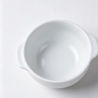 Bol à salade en porcelaine blanche avec poignées ergonomiques, design minimaliste émaillé, écologique, idéal pour les nouilles et le petit-déjeuner