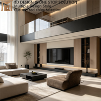Modernes Integriertes TV-Möbel-Design Luxuriös für 85-Zoll-Fernseher mit Vollwand-Stauraum und 3D-Anpassungslösung
