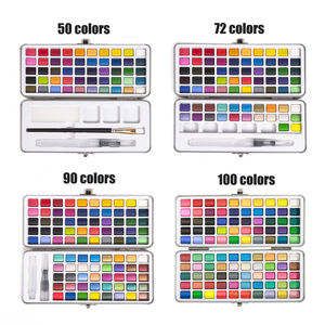 Peinture aquarelle personnalisée Art Set 90 couleurs Peinture aquarelle <span class=keywords><strong>Palette</strong></span> gâteau - Product Image 6