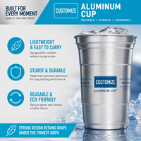 Gobelets en aluminium recyclables de 16 oz en gros (lot de 18 oz) avec impression personnalisée pour bière, soda, jus et restauration en extérieur