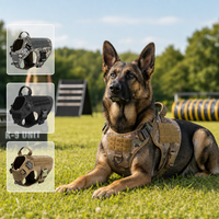 Harnais tactique de luxe 2026 pour chien, respirant, imperméable, réfléchissant, camouflage, rembourré, réglable, anti-traction, pour la marche en extérieur