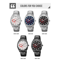 Montre pour hommes d'affaires décontractée 50mm temps 24H affichage bracelet en acier inoxydable montre-bracelet à quartz robuste 30m étanche logo personnalisé