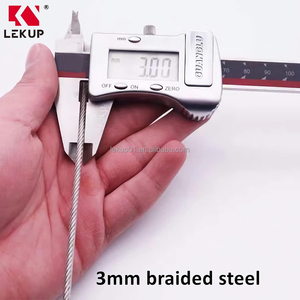 <span class=keywords><strong>Cable</strong></span> de Seguridad para Viajes de 15 Pies y 3 mm <span class=keywords><strong>con</strong></span> Bucle, <span class=keywords><strong>Cable</strong></span> de Acero Ligero Trenzado <span class=keywords><strong>con</strong></span> Revestimiento de Acero, <span class=keywords><strong>Cable</strong></span> de Seguridad para Equipaje - Product Image 2