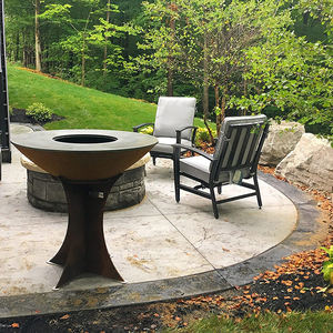 Gril élégant de BBQ de charbon de bois d'acier de Corten pour le divertissement extérieur - Product Image 1