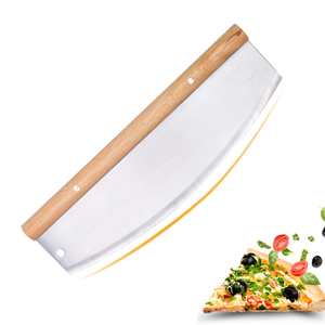 Cortador de Pizza Tipo Balancín de 14 Pulgadas, Más Eficiente que un Cortador de Pizza con Rueda, Hecho de Acero Inoxidable y Mango de Madera - Product Image 3