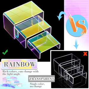 Rak pajang akrilik iridescent 6 buah, untuk meja, kue, mainan, barang koleksi, perhiasan, dan pajangan lainnya - Product Image 4