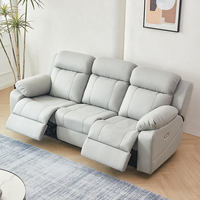 Ensemble de canapés inclinables électriques en cuir à trois places, luxe moderne, télécommande, vente chaude, salon