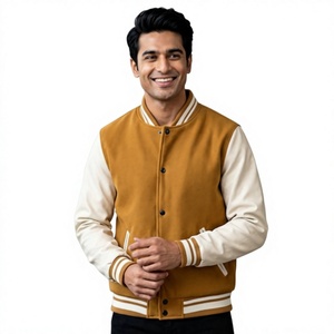 Low Price Low Moq High Quality Wool and <b>Leather</b> Outdoor <b>Jacket</b> <b>Men</b> Oem Service Best Custom CollegeBaseballjacket for <b>men</b> - Product Image 1