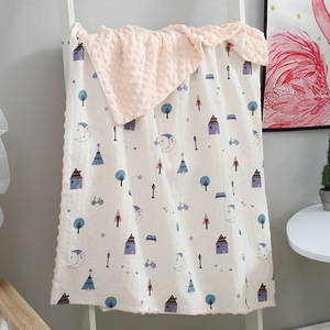 Couverture en coton biologique pour bébés et tout-petits - Jeté en mousseline à motif en polaire à pois, écologique, style européen, boîte cadeau - Product Image 6